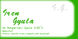 iren gyula business card